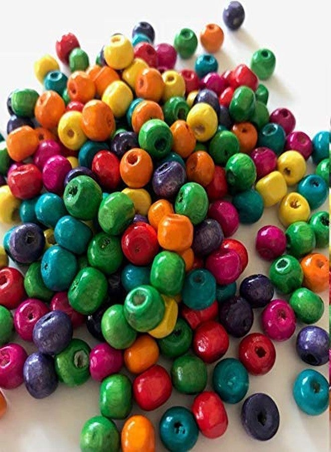 TE Multicolor Wooden Beads Size 8 mm, Moti Used for Art and Crafts, DIY, Pendant Jewelry Making,Bags, Toran, Bandhanwar, Plant Hanger, Crafts Project and Rakhi Making (Size 8 mm) Beads Pcs (200) - Image 3
